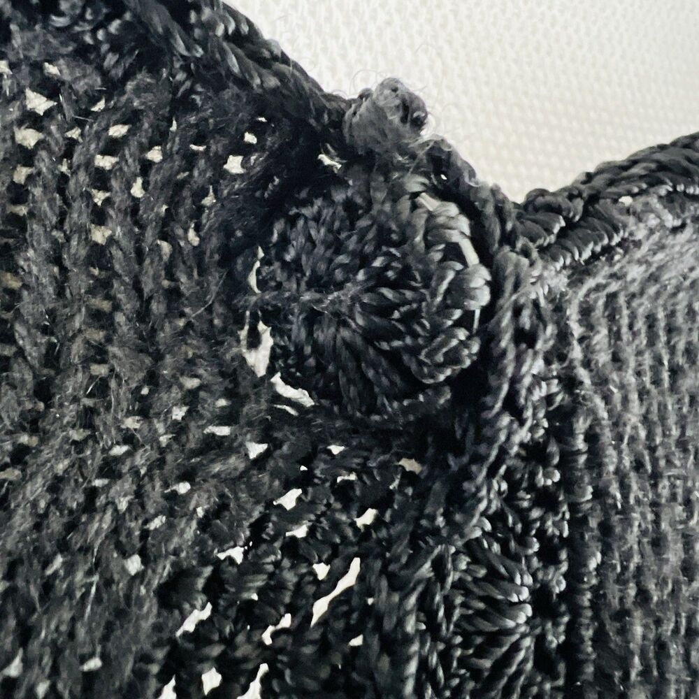 Vtg Shenanigans Black Daisy & Ladybug Y2K Cottagecore Knitted Cardigan Sweater M - Picture 4 of 10